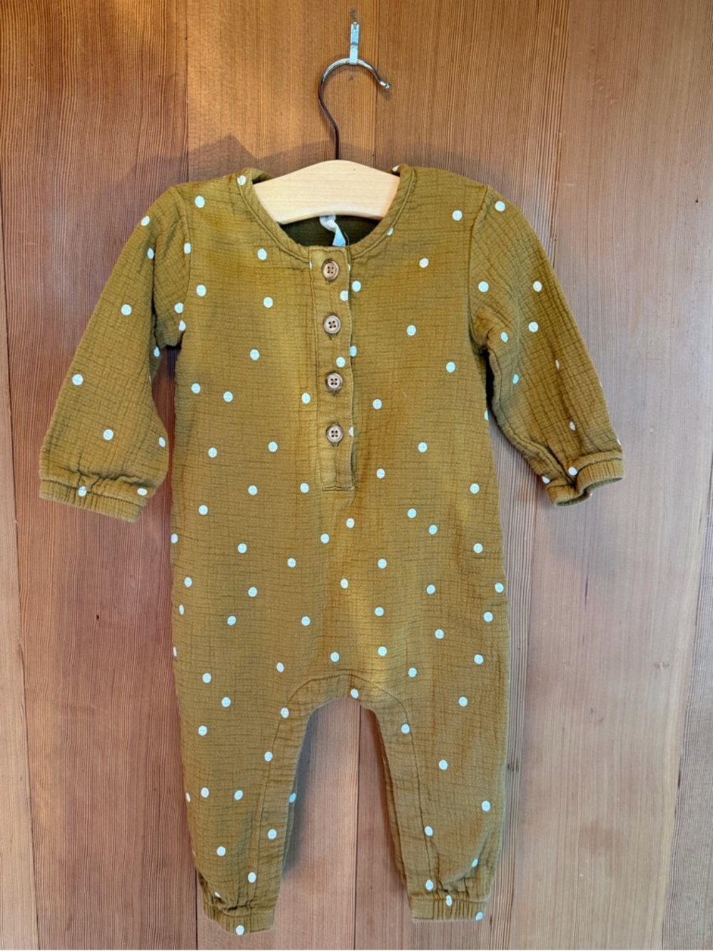 Quincy Mae Woven Jumpsuit in Walnut 6-12 months